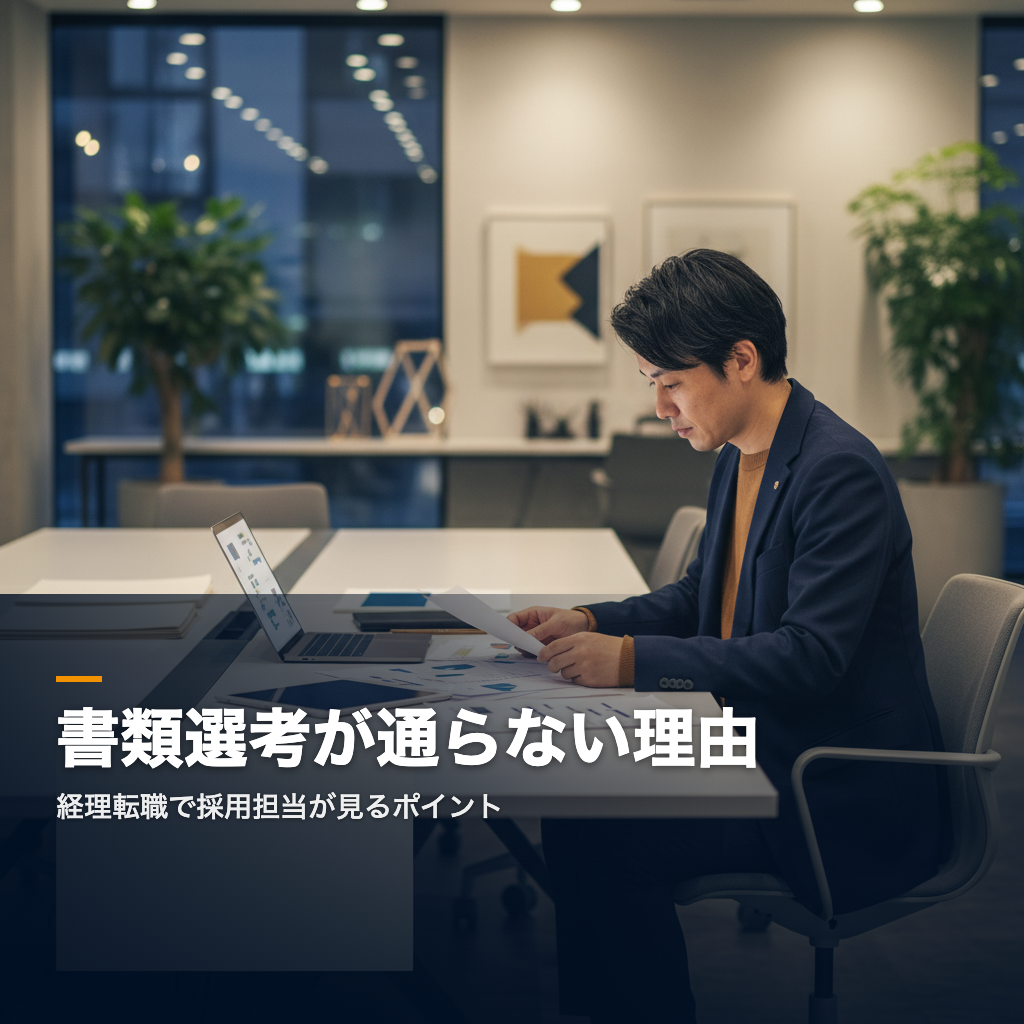 経理転職の書類選考が通らない理由と改善策