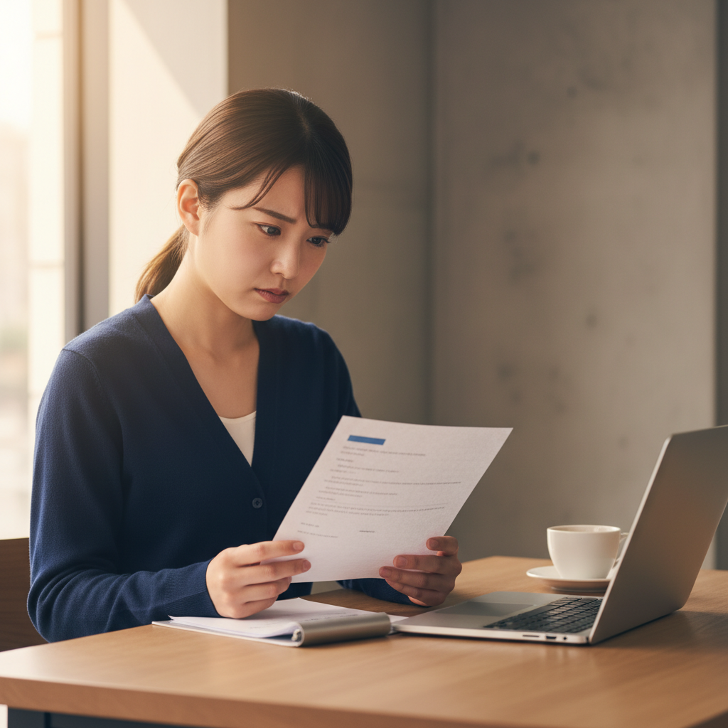 経理3年目の転職で注意すべきポイントを考える女性