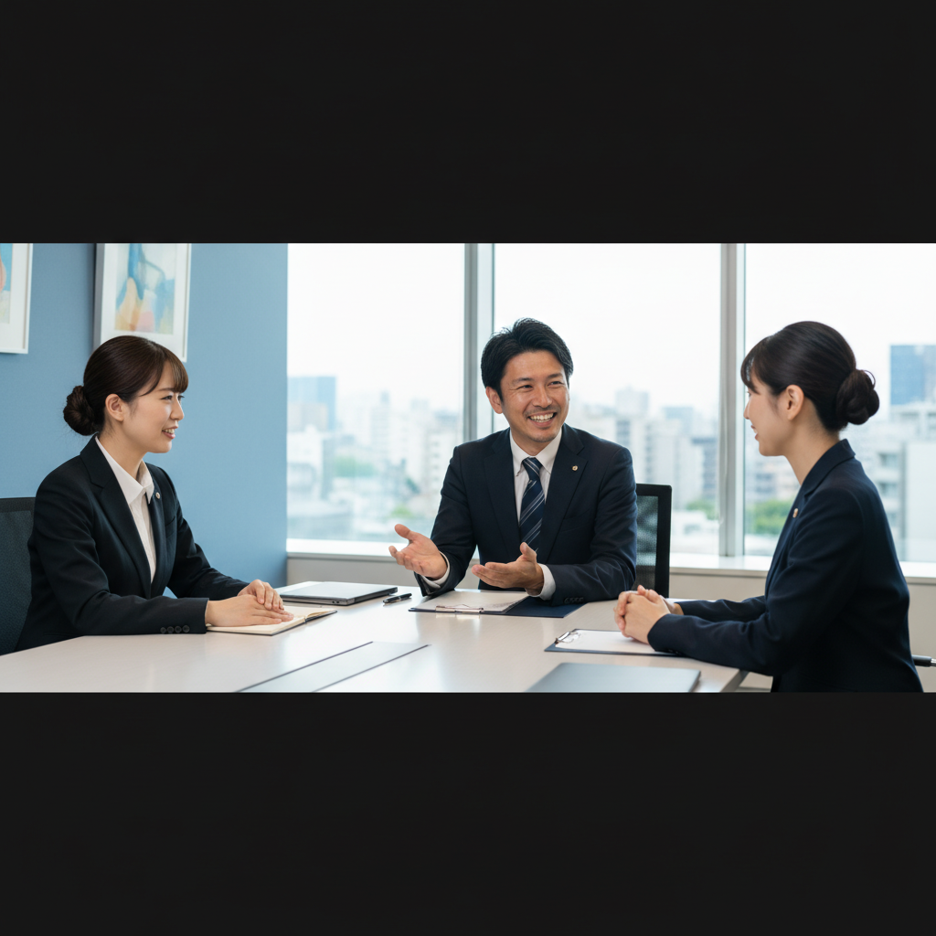 経理の転職面接で自己PRを語る場面