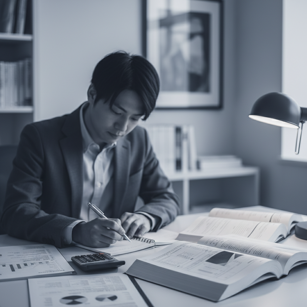 経理の勉強をする20代の様子