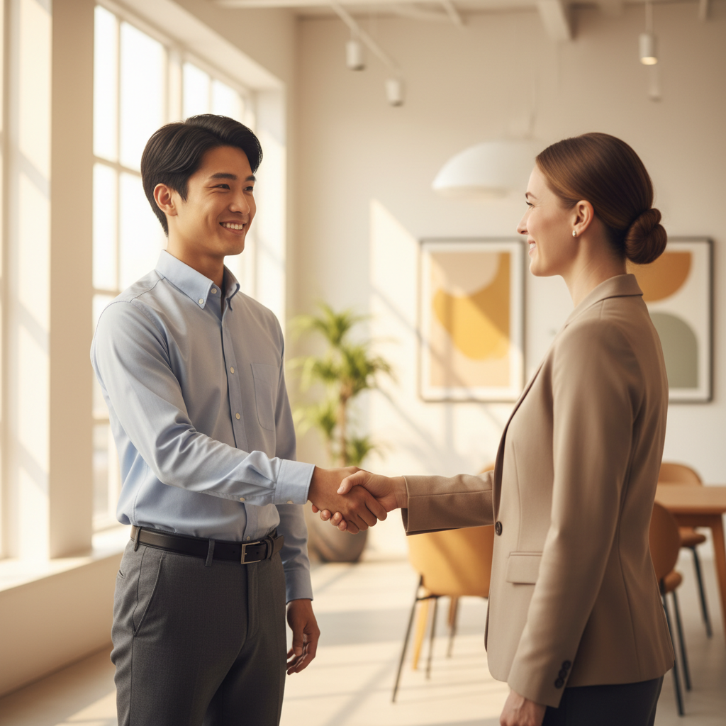 経理転職面接に臨む20代の様子
