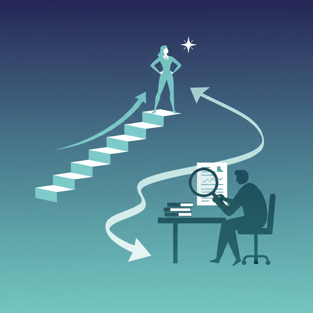 経理のキャリアパス：マネジャー路線と専門家路線の分岐イメージ