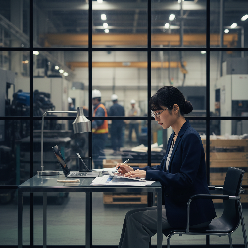 製造業経理の特徴を示すオフィスと工場の画像