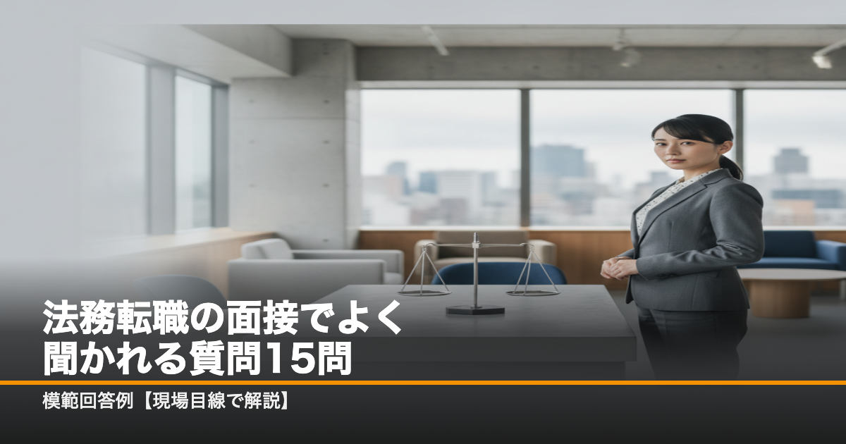 法務転職の面接でよく聞かれる質問15問と模範回答例
