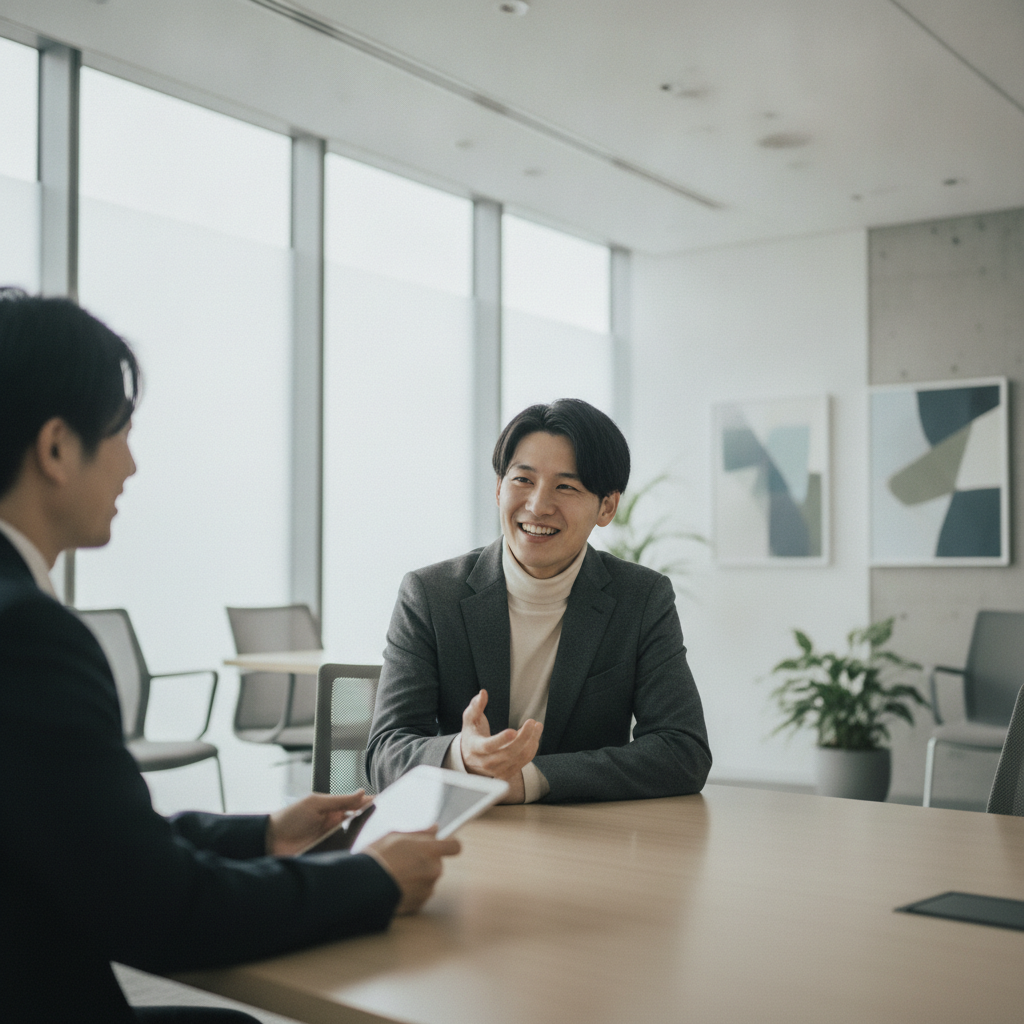 情シス転職の面接を受ける若手