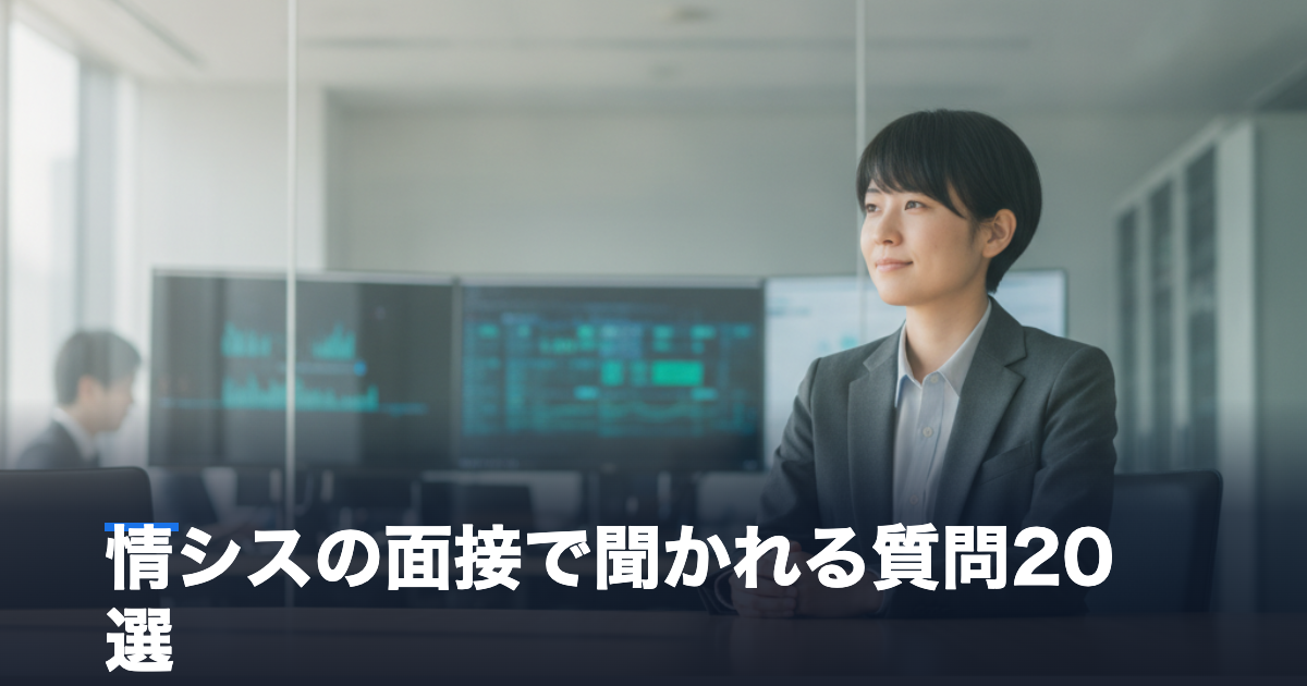 情シスの面接で聞かれる質問を解説する記事のアイキャッチ