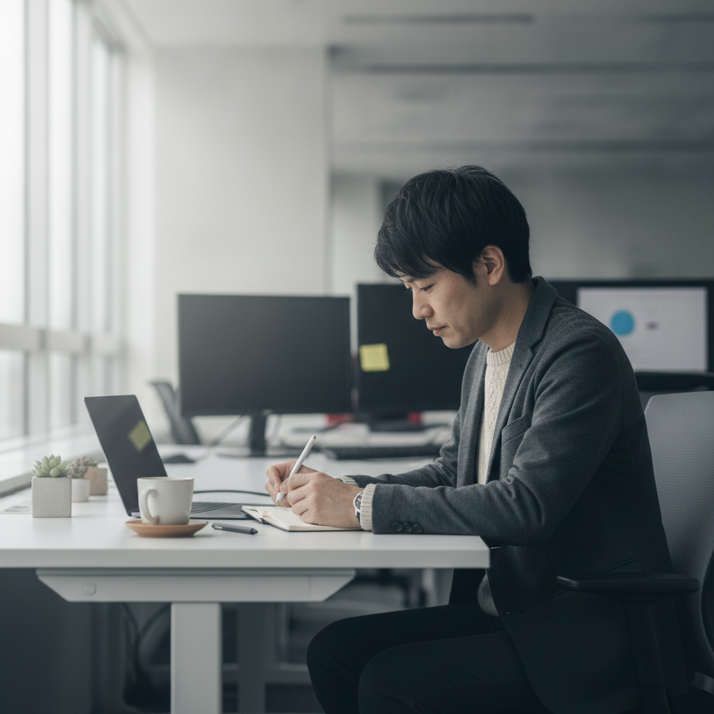 社内SEの志望動機を書く様子
