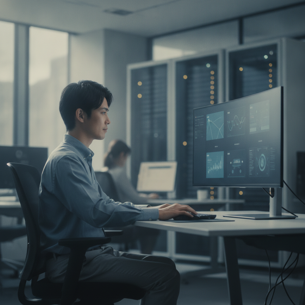 SaaS管理のダッシュボードを確認する情シス担当者