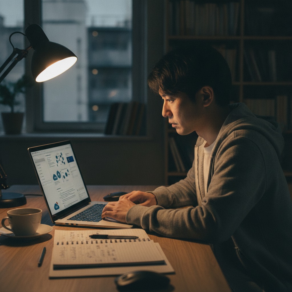 AWS認定 転職に向けてSAAの難易度を学習する様子
