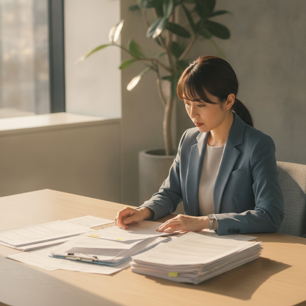 一人で法務業務を担当するビジネスパーソン