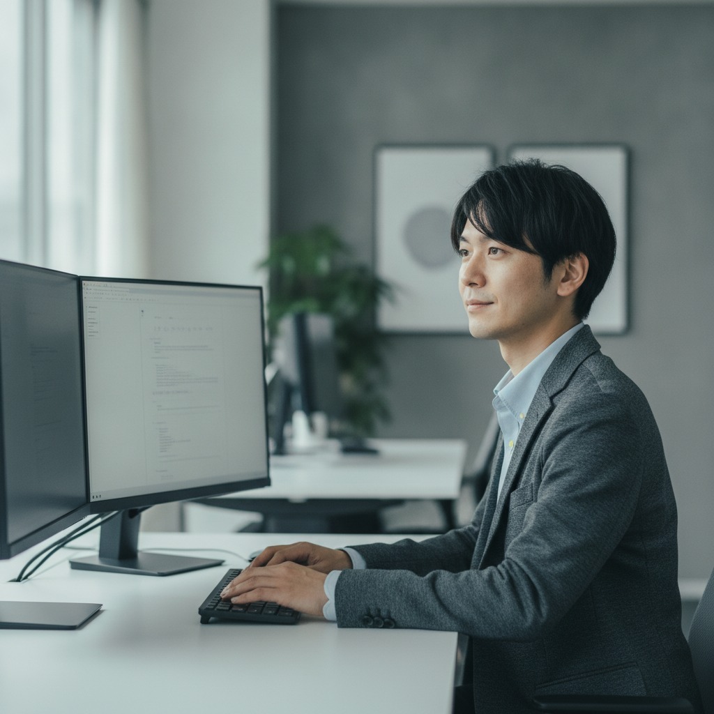 情シスの定型業務に取り組む担当者