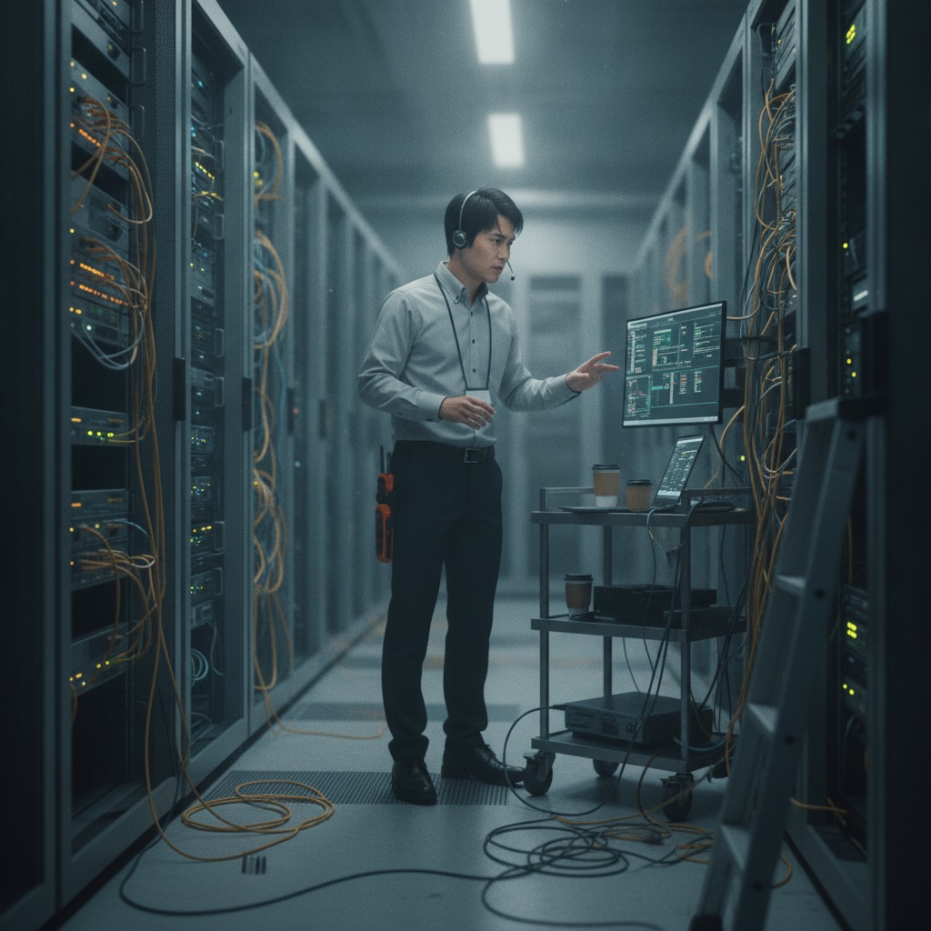 一人情シスが対応に追われる様子
