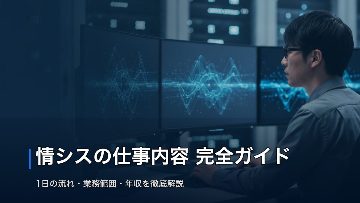 情シスの仕事内容を1日の流れと業務範囲から解説するアイキャッチ画像