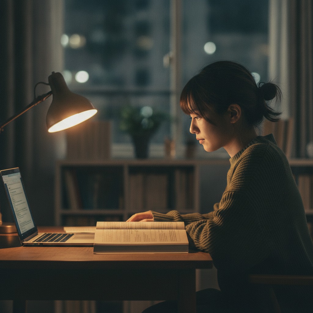 基本情報技術者試験を独学で勉強する社会人のイメージ